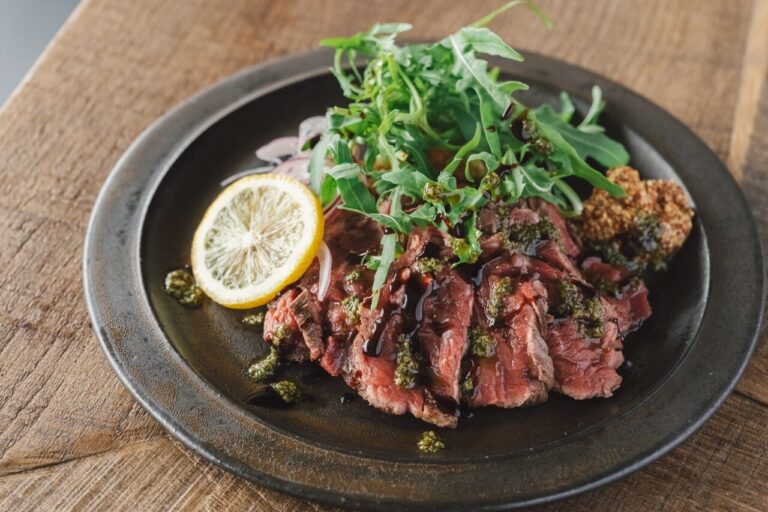 Grilled SOMA Black Wagyu Beef - Balsamic and Parsley Sauce
